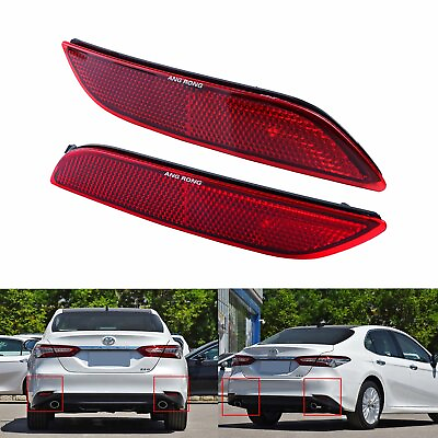 #ad 2x For Toyota Camry 2018 Red Lens Rear Bumper Reflector Tail Stop Lamp No Bulb $15.90