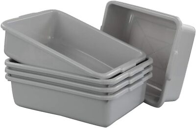 #ad 5 PK Commercial Bus Tub Box Tote Dish Tray Storage Restaurant Food Garden LG Set $34.99