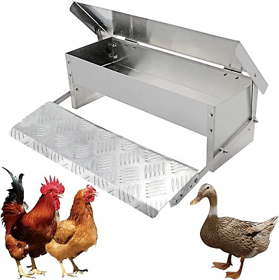 #ad Automatic Chicken Feeder Galvanized Steel Poultry Feed Duck Turkey $39.99