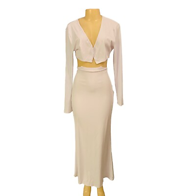 #ad Women piece Skirt and Cardigan Sz XL White $14.00