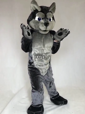 #ad Fursuit Long Fox Wolf Dog Cartoon Mascot Costume Suit Cosplay Party Dress Outfit $373.46