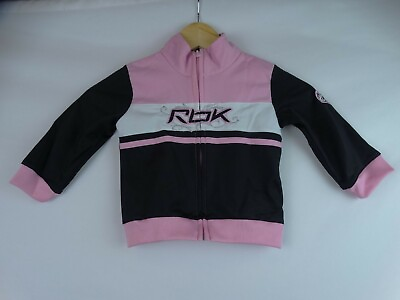 #ad Reebok Rbk Girl#x27;s Toddler Jacket Size 2T Pink amp; Black Long Sleeve Leopard Print $14.41