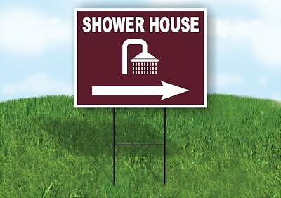 #ad SHOWER HOUSE RIGHT ARROW BROWN Yard Sign Road with Stand LAWN SIGN Single sided $19.99