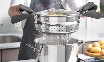 #ad Princess House Stainless Steel Classic 8 QT Stockpot amp; Steamer Insert 6103 New $199.00