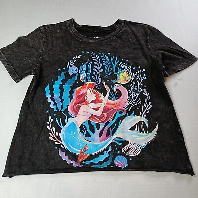 #ad Disney Princess The Little Mermaid Ariel Crop Top T Shirt Women#x27;s XS Artwork $9.97