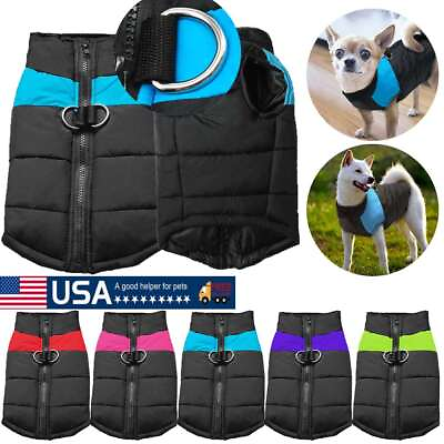 #ad #ad Waterproof Pet Dog Vest Jacket Winter Warm Padded Coat Small Large Puppy Clothes $7.35