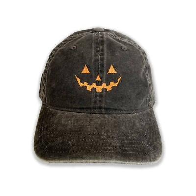 #ad Jack O Lantern Face Halloween Cap Pumpkin Cap Dad Cap Halloween Costumes Embroid $15.99