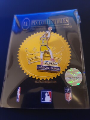 #ad Lakers LeBron James All Time High Score Lapel Pin Gold Crown Seal Edition KB $28.00