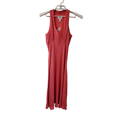 #ad Talbots nwt vintage dress womens 10 rose pink 100% pure silk midi Y2K $49.97