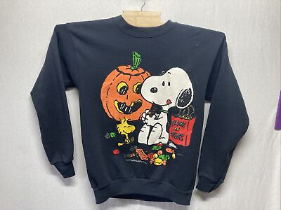 #ad VINTAGE Snoopy Woodstock Candy Halloween Sweatshirt Size Large $59.90