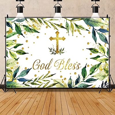 #ad 6x4ft God Bless Backdrop First Holy Communion Baptism Photography Background ... $18.50
