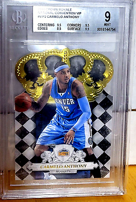 #ad 2010 PANINI CARMELO ANTHONY CROWN ROYALE BGS 9 MINT NATIONAL CONVENTION VIP 5700 $79.99