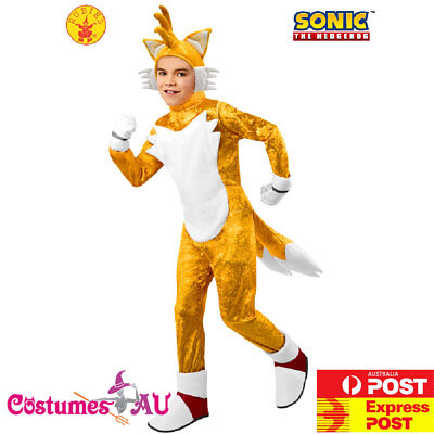 #ad Boys Tails Costume Sonic The Hedgehog Cosplay Kids Child Book Week Jumpsuit AU $68.99