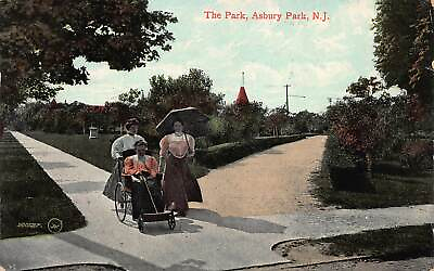 #ad The Park Asbury Park New Jersey Early Postcard Used in 1908 $12.00