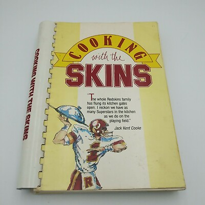 #ad Cooking With The Skins 1987 First Print Recipes Washington Redskins VTG Cookbook $60.00