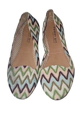 #ad Women#x27;s Madden Girl Multi Colored Crochet Flats Slip On Shoes Size 10 $9.75