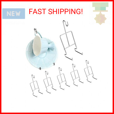 #ad 8 Pieces Tea Cup and Saucer Display Stand Holder Rack Metal Cup Saucer Holder Te $28.22