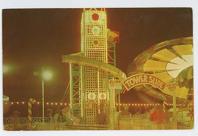 #ad Tower Slide Casino Pier Boardwalk SEASIDE HEIGHTS NJ Vintage New Jersey Postcard $10.49