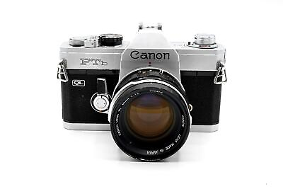 #ad Chrome Canon FTb QL 35mm SLR Camera with 50mm f 1.4 FL Lens Very Good $178.28