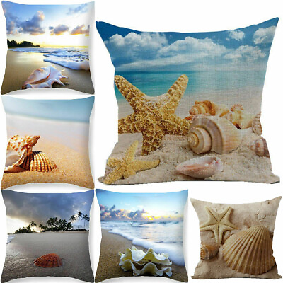 #ad Cotton Linen Sea Creature Pillow Case Car Bed Sofa Decor Waist Cushion Cover $7.76