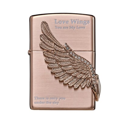 #ad Zippo lighter Classic KR Exclusive Custom Love Wing Rose Gold Base Free 4 Gifts $97.95