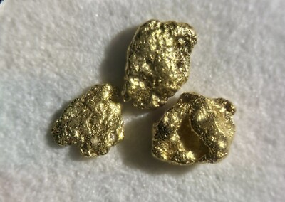 #ad 3 Piece Lot Alaskan Yukon Natural Gold Nugget Flakes $4.99