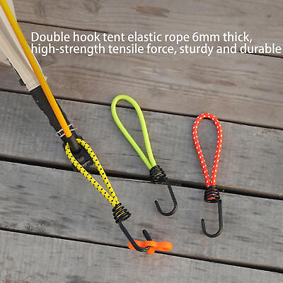 #ad 2 8 X Tent Elastic Rope Bungee Cords W Hook Heavy Duty Camping Tarp Tent Fixed $8.27