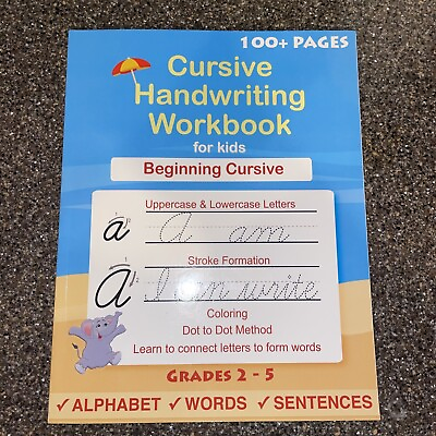 #ad Cursive handwriting practice book writing workbooks for Kids Beginners Grade 2 5 $10.99