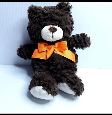 #ad Animal Adventure Plush Bear Brown Teddy Stuffed Animal Orange Bow Lovey Soft 12quot; $9.99