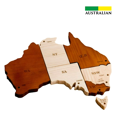 #ad Kids Wooden Learning Puzzle Q Toys Australian Wood Puzzle Geography amp; Cognitive AU $52.65