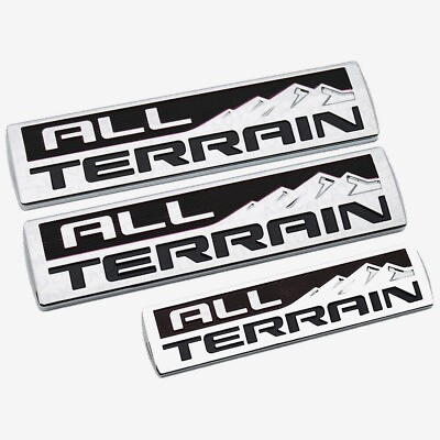 #ad 3X All Terrain Emblem badge Door Tailgate for 2014 2018 Sierra Chrome Black $28.99