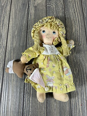 #ad Vintage AmToy Teddy Beddy Bye Blonde Hair Soft Baby Doll Plush Stuffed Animal 13 $23.99