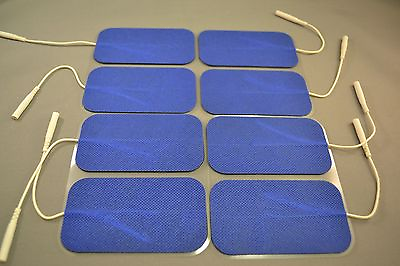 #ad 8 Replacement Pads for Massagers Tens Units electrode 2 x 3.5Inch Blue Cloth $8.99