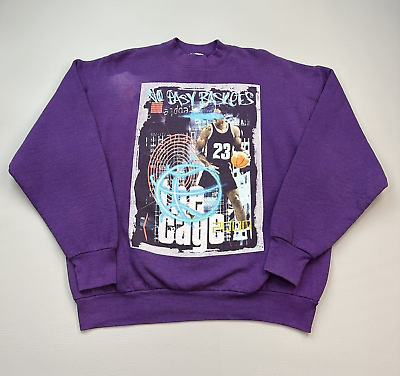 #ad Vintage Freeze Cool People Sweater Mens XL Purple Pullover Sweatshirt 90s USA $34.95