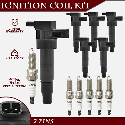 #ad #ad 6x Ignition Coil amp; 6x Spark Plug for Hyundai Azera Santa Fe 3.3L $69.99