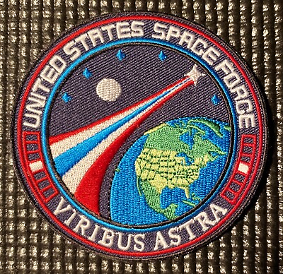 #ad US SPACE FORCE PATCH VIRIBUS ASTRA 3” Diameter $7.00