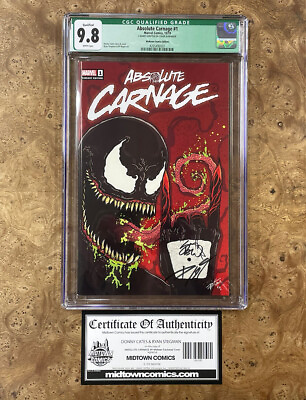 #ad Absolute Carnage #1 Midtown Comics CGC 9.8 10 19 Signed Danny Cates Ryan Stegman $99.00