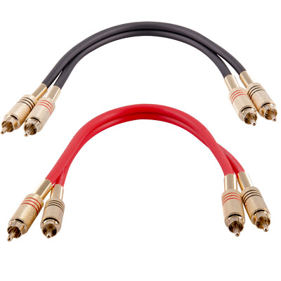 #ad 2 Pack of 1 Foot 2 RCA Male to 2 RCA Male Audio Patch Cables Various Colors $13.99