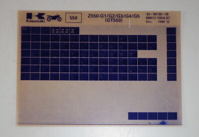 #ad Microfich Ersatzteilkatalog Kawasaki GT550 Z550G1 G5 Model 83 84 86 88 von 12 88 EUR 9.90