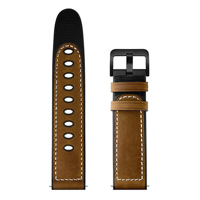 #ad Quick Fit Leather and Rubber Hybrid Watch Band 20mm 22mm Universal Wrist Strap $10.99