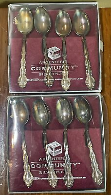 #ad 8 Piece Oneida Community Silver Plate Spoons $25.00