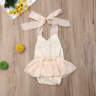 #ad Newborn Toddler Baby Girl Lace Romper Dress Bodysuit Jumpsuit Outfits Sunsuit $16.79