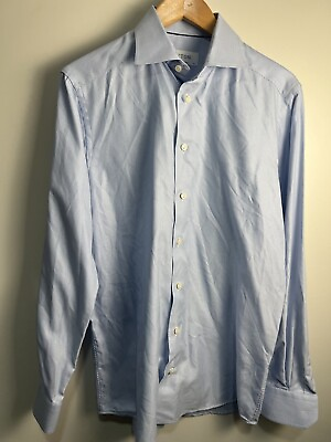 #ad Eton Dress Shirt Size 39 15.5 Contemporary Blue $52.73