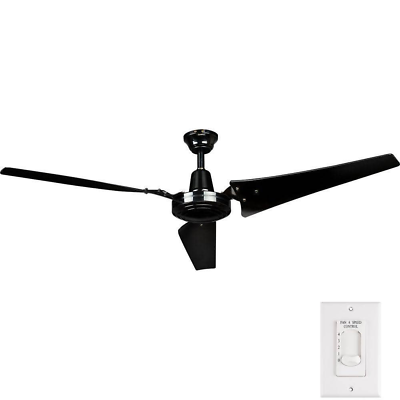 #ad Industrial Ceiling Fan Commercial Outdoor Indoor 60quot; With Remote Control Black $132.24