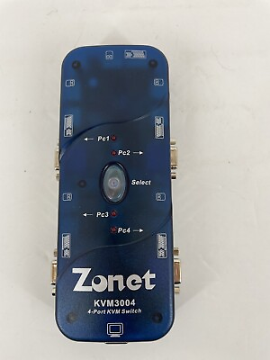 #ad Zonet KVM3004 No Power Cord Or Cables 15 Port PS 2 VGA External Switch F S H $9.59