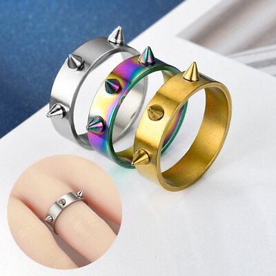 #ad Women Emergency Defense Ring Finger Ring Unisex Jewelry Ring Titanium Steel Ring $1.09