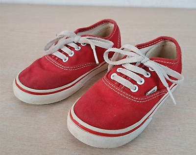 #ad VANS OFF THE WALL LACE UP SKATE SHOES RED TODDLER SIZE 8.5 $12.95