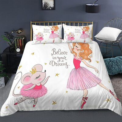 #ad Children Cartoon Bedding Set Duvet Cover Set Girls Princess Blanket Quilt Cover $142.37