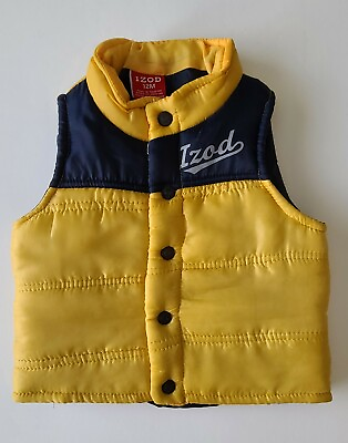 #ad Izod Baby Toddler Jacket Vest Yellow amp; Blue Size 12 Months $9.00