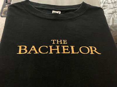 #ad Rare The Bachelor ABC TV Series Promo T Shirt Mens Black Medium Logo Dating $34.99